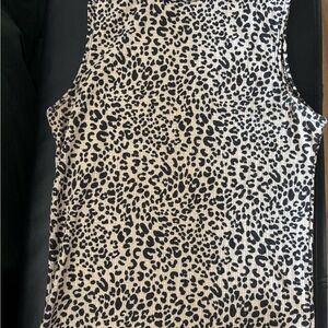 Olivia Rae Black and Cream Animal Print Tank Top